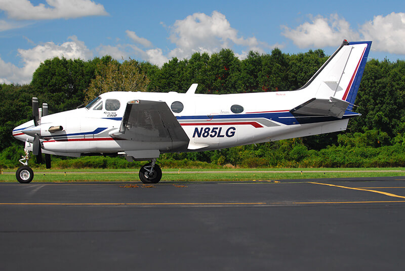 Beechcraft King Air aircraft managed by Century Air, Essex County Airport, Caldwell NJ near NYC