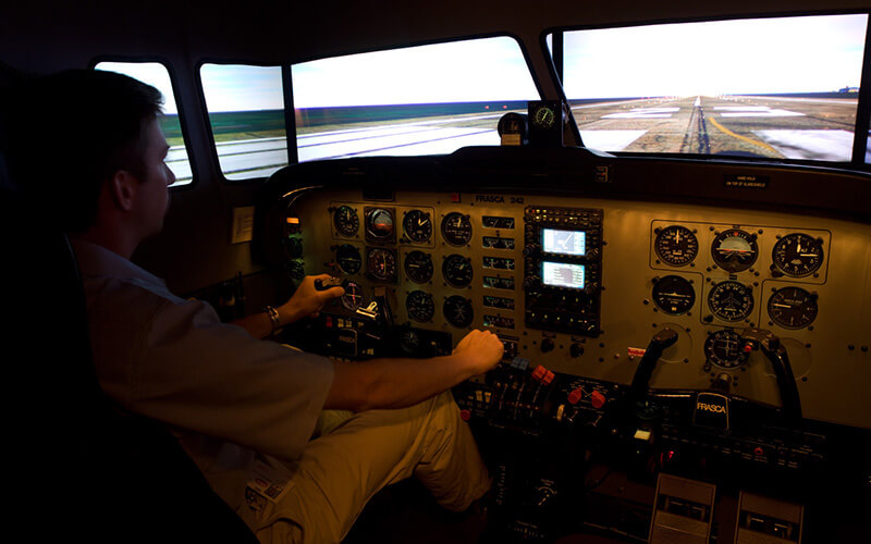 Frasca flight simulator at Century Air Simulator Training Center, Essex County Airport, Caldwell NJ
